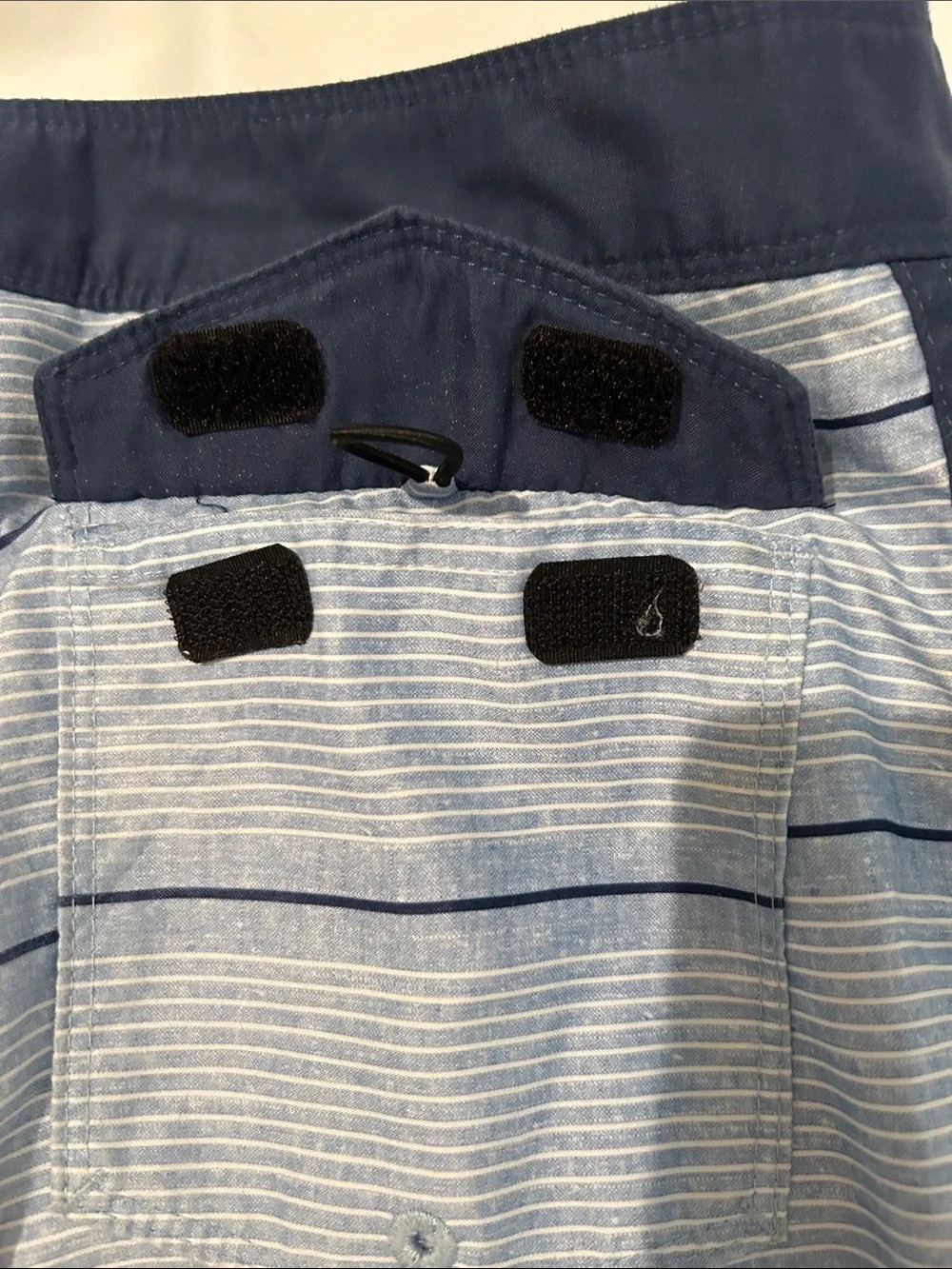 Hurley Light Blue & Navy Striped Swim Board shorts
